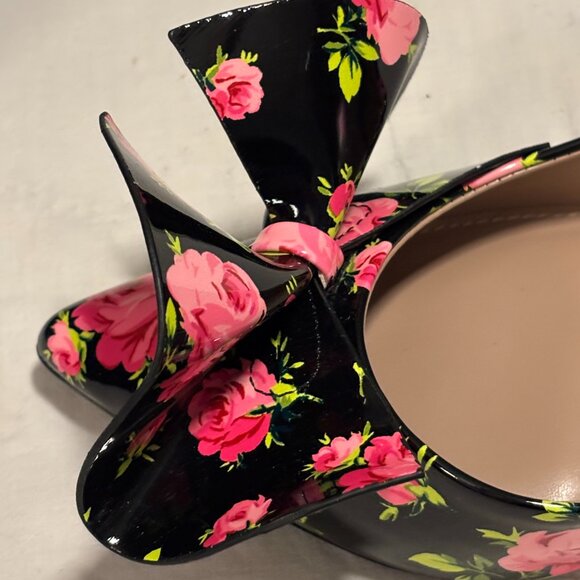 Betsey Johnson Nobble-P Floral Bow Heels Black Multi Size 8.5 – Never Worn - Picture 13 of 16